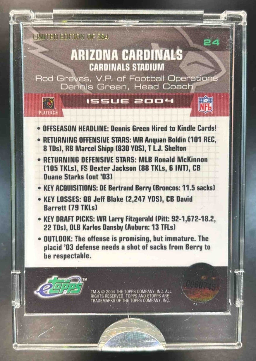 2004 Topps eTopps Team Card Arizona Cardinals #24 City - Sports Cards
