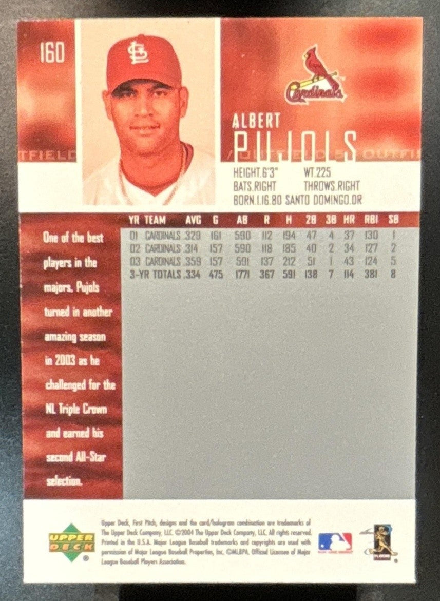 2004 Upper Deck First Pitch Albert Pujols #160 St. Louis Cardinals - Sports Cards