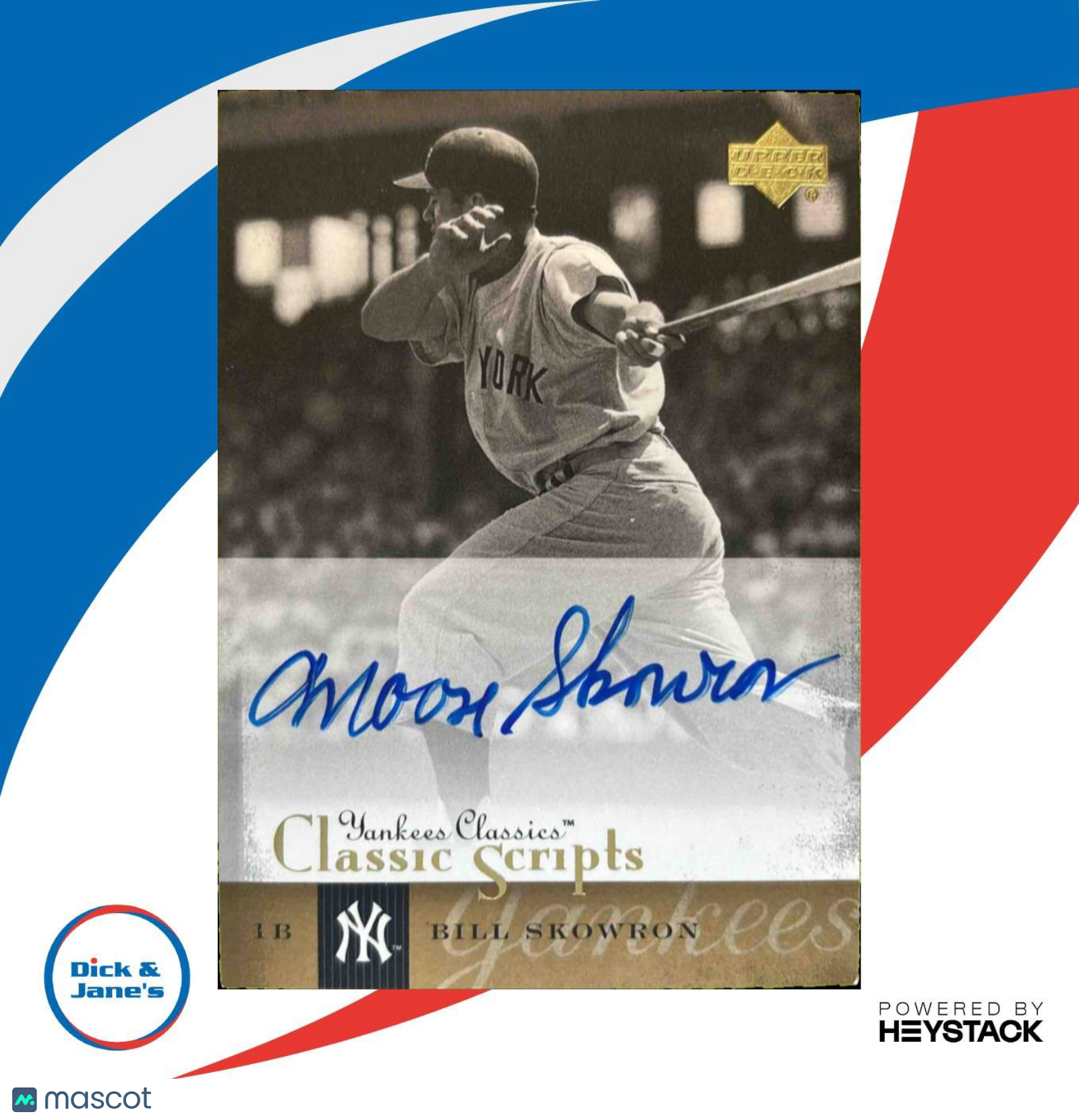 2004 Upper Deck UD Yankees Classics Bill Moose Skowron Classic Scripts AU-1 Auto - Sports Cards