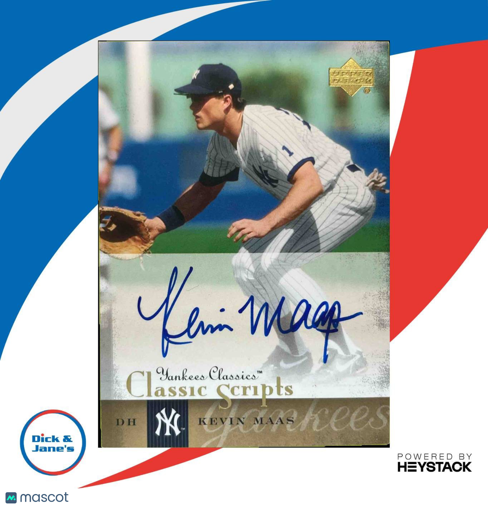 2004 Upper Deck UD Yankees Classics Kevin Maas Classic Scripts #AU-42 Auto - Sports Cards
