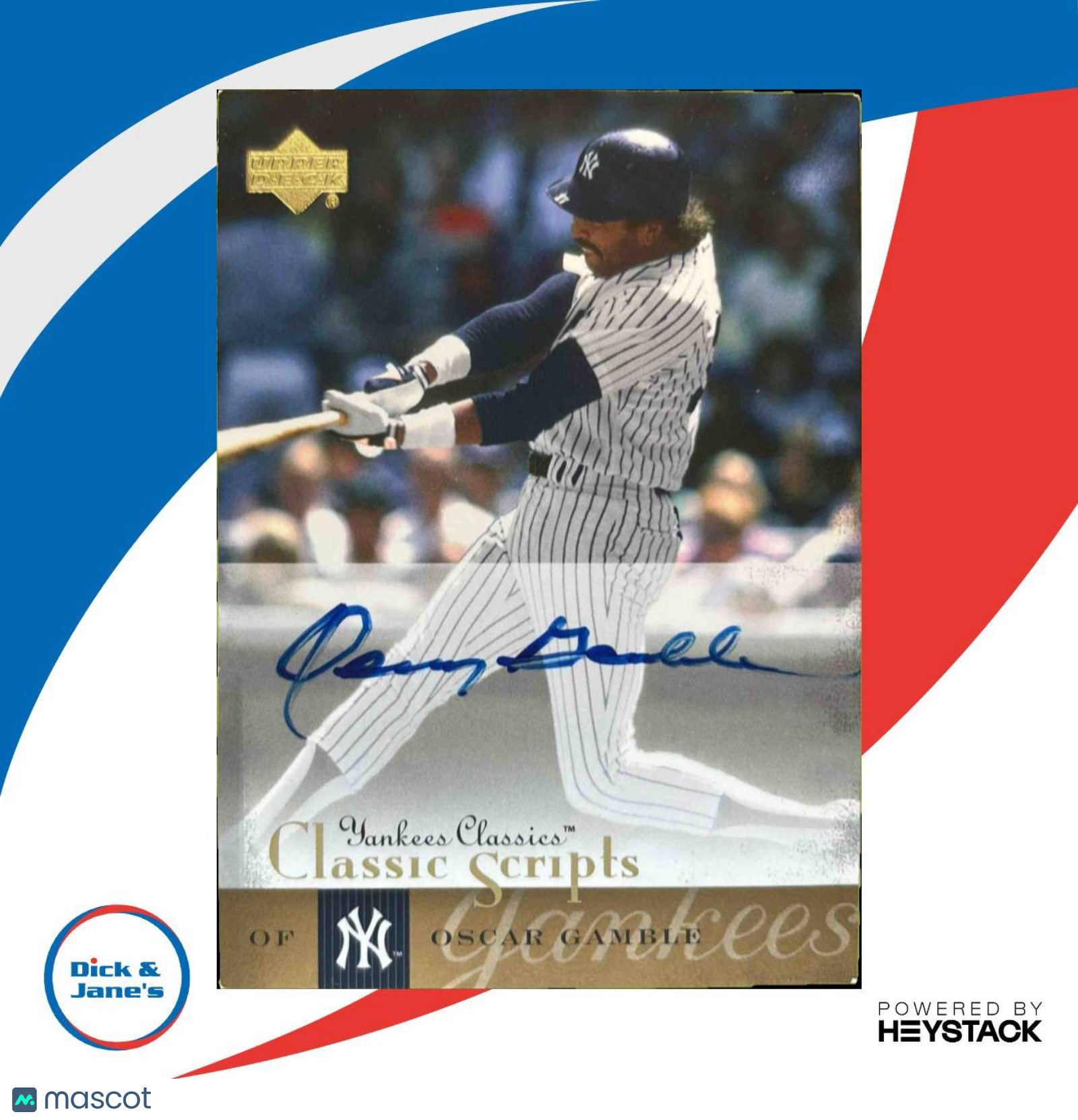 2004 Upper Deck UD Yankees Classics Oscar Gamble Classic Scripts AU48 Auto NY - Sports Cards