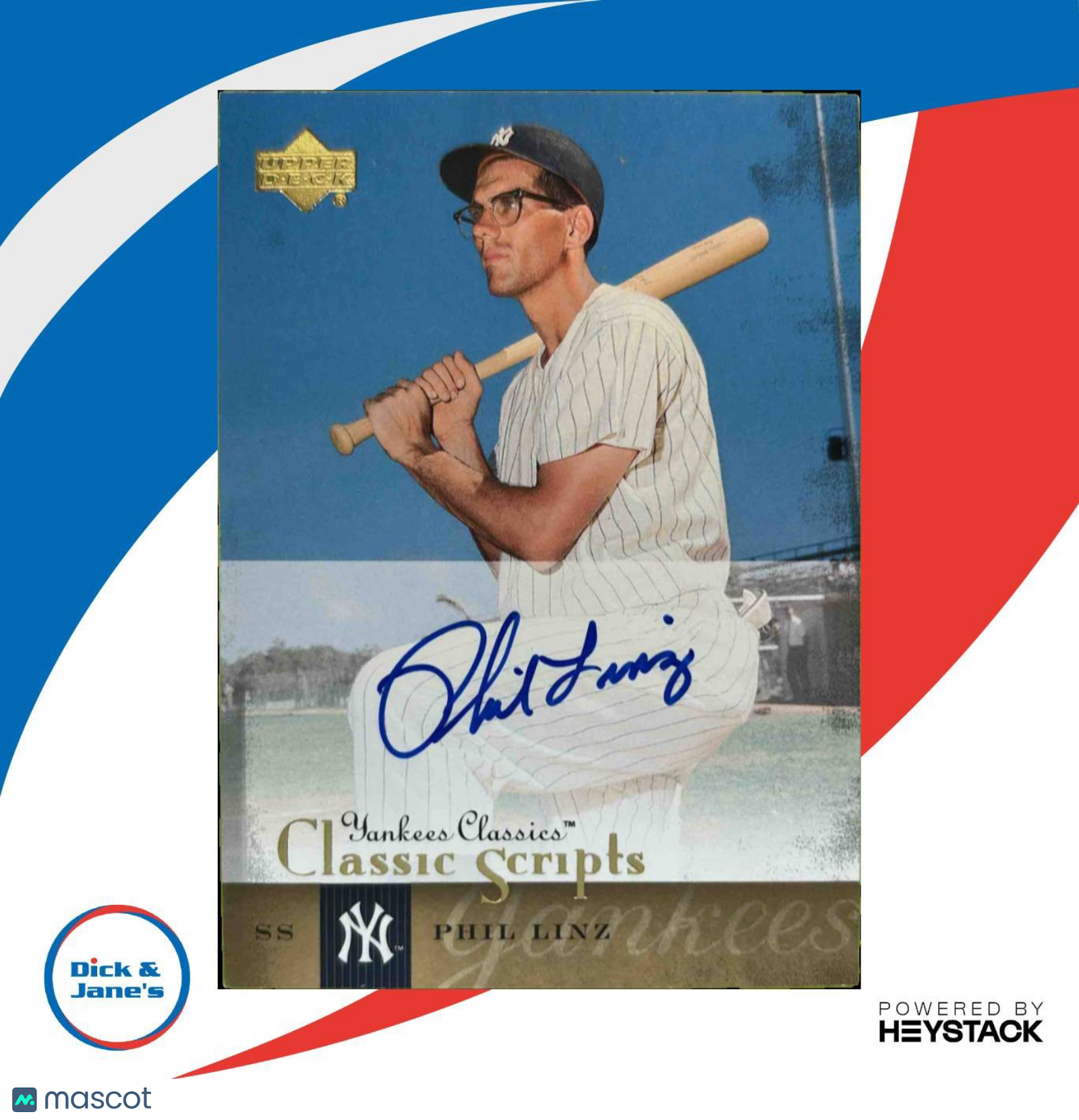 2004 Upper Deck Yankees Classics Phil Linz Classic Scripts #AU-24 Auto New York - Sports Cards