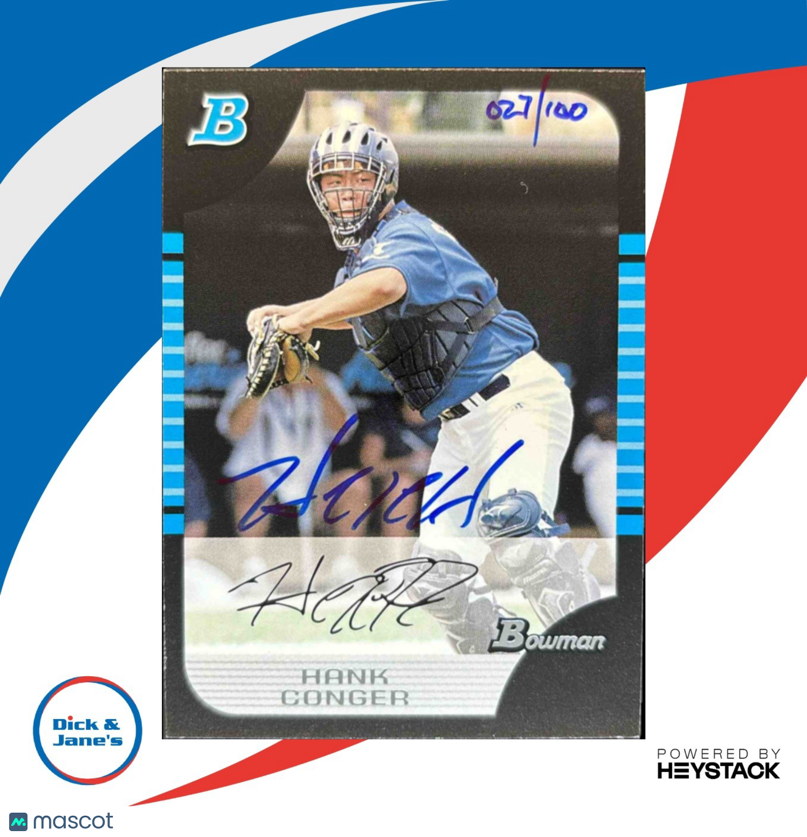 2005 Bowman Draft Hank Conger AFLAC #AFL9 Buy Back Auto 027/100 - Sports Cards