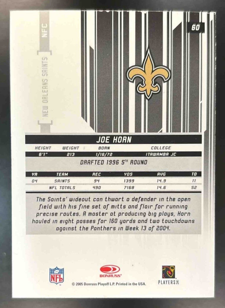 2005 Donruss Elite Joe Horn Status /25 #60 New Orleans Saints - Sports Cards