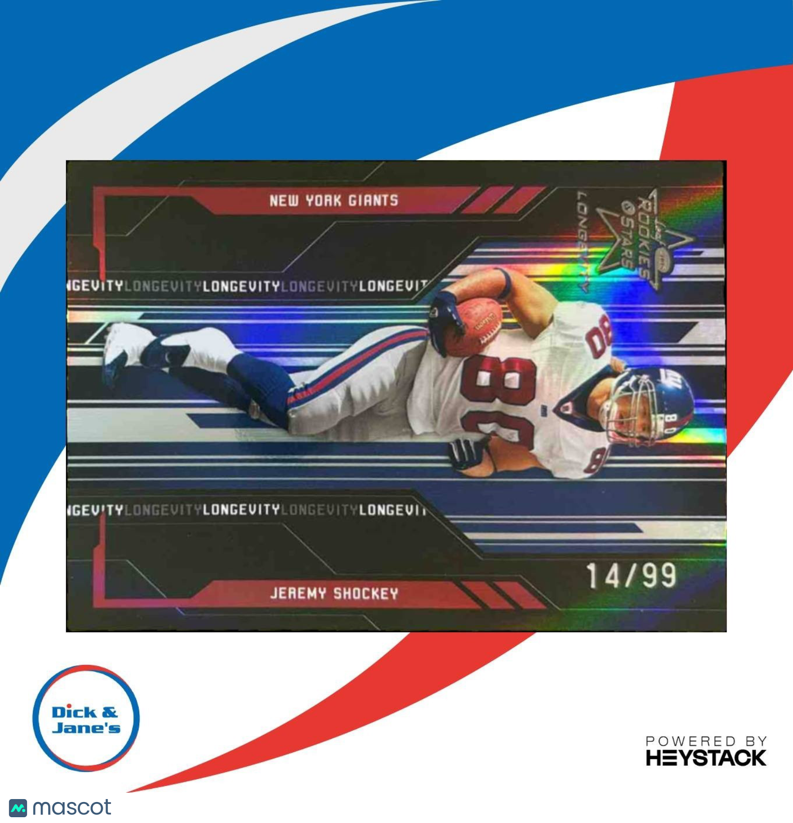 2005 Leaf Rookies & Stars Jeremy Shockey Emerald /150 #62 New York Giants - Sports Cards