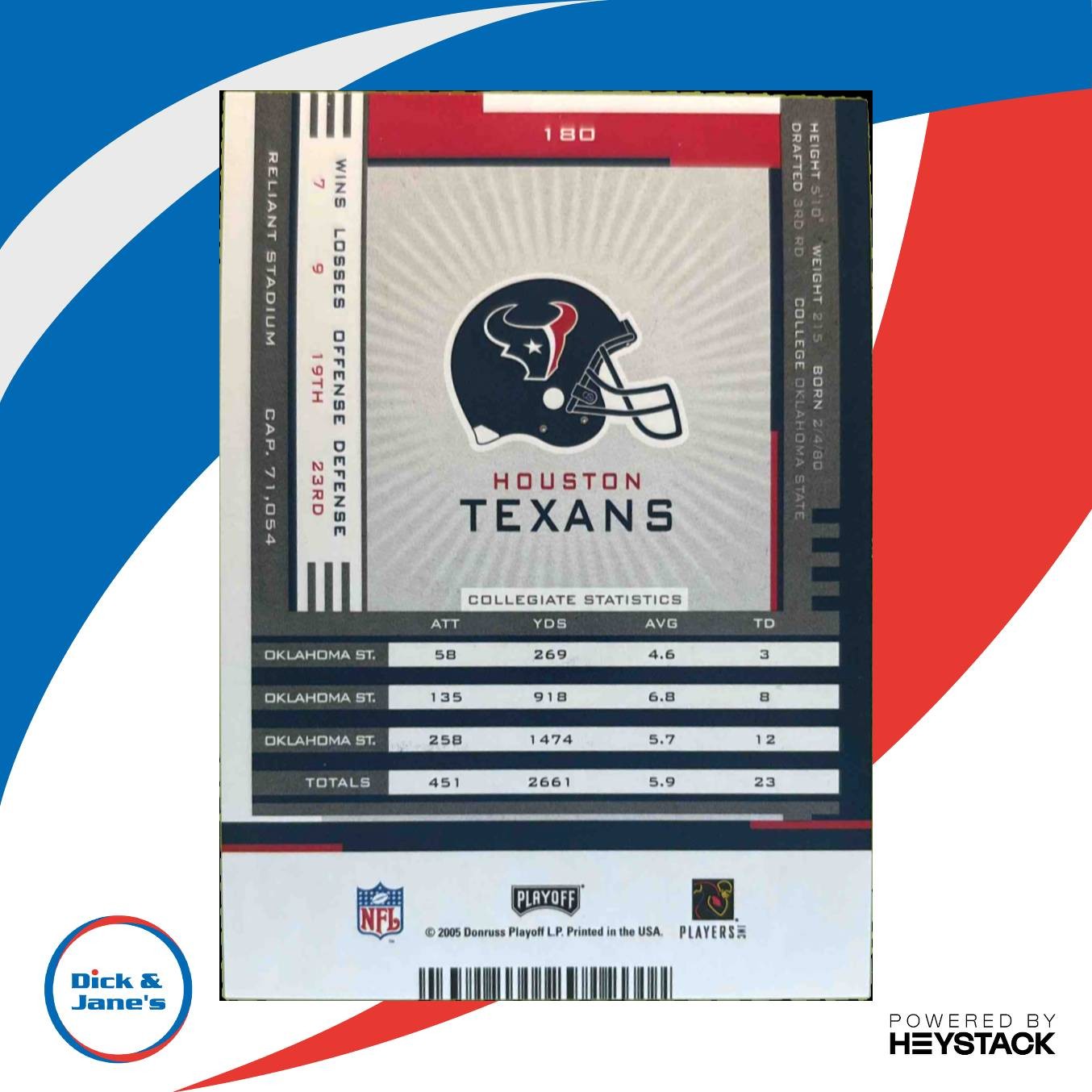 2005 Playoff Contenders Vernand Morency #180 RC Auto Houston Texans - Sports Cards