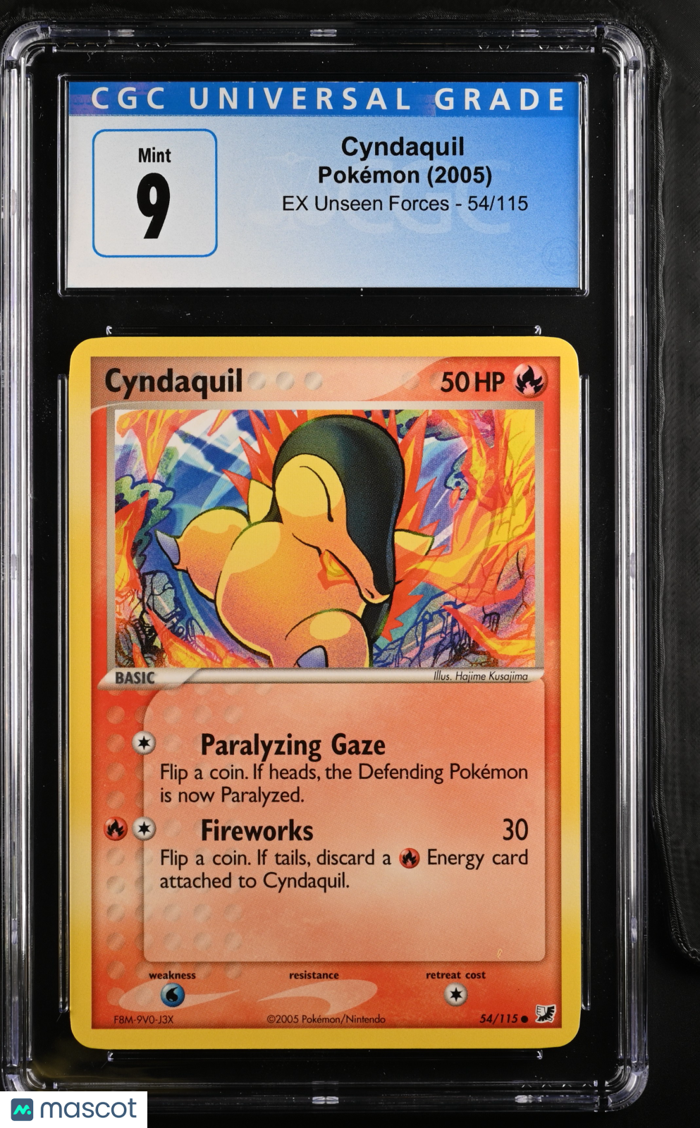 2005 Pokemon EX Unseen Forces Cyndaquil #54/115 CGC 9 MINT - Graded TCG/CCG