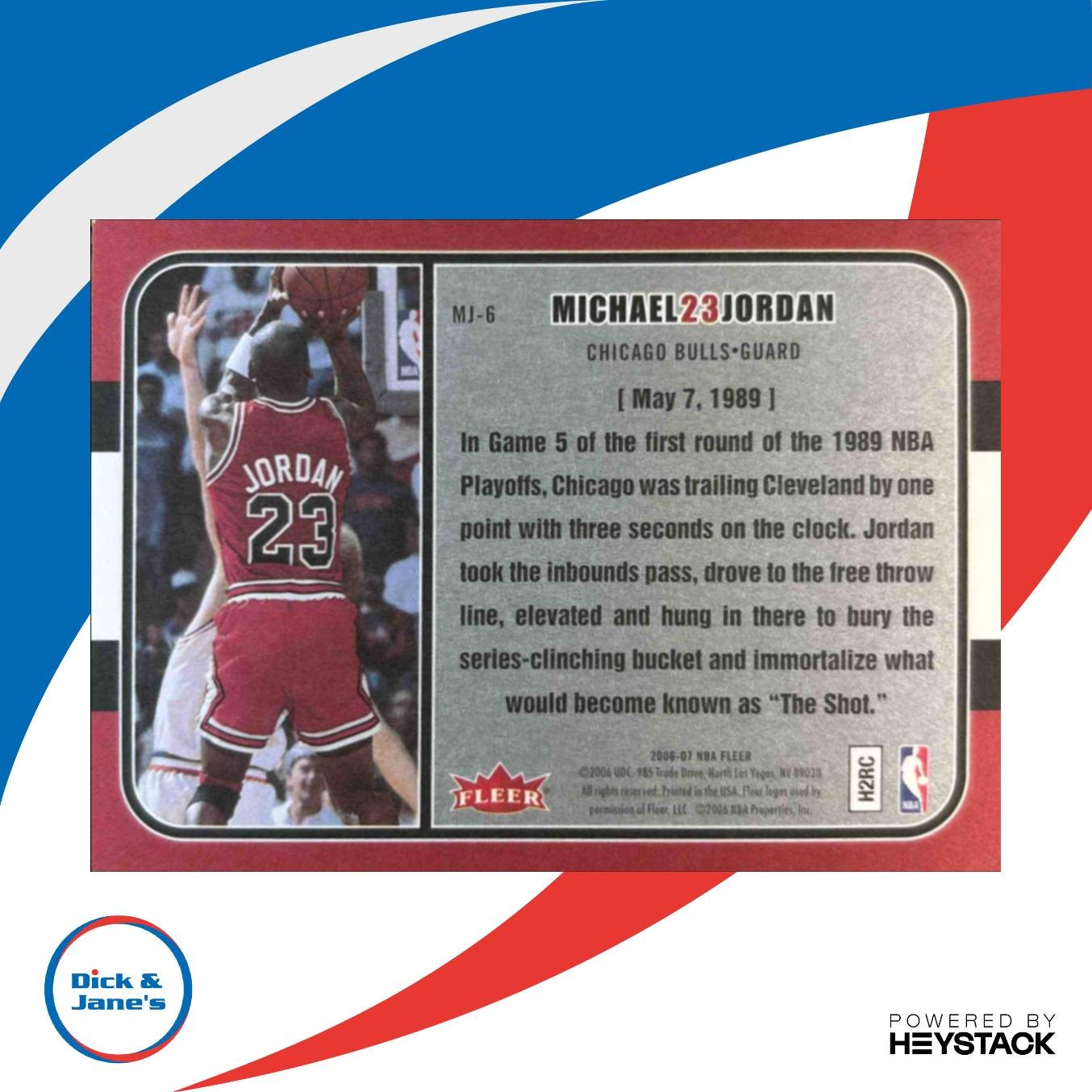2006-07 Fleer Michael Jordan’s Greatest Moments #MJ-6 Chicago Bulls - Sports Cards