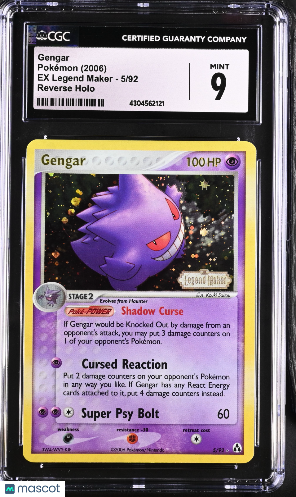 2006 Pokemon EX Legend Maker Gengar #5/92 Rare Reverse Holo STAMPED CGC 9 - Graded TCG/CCG