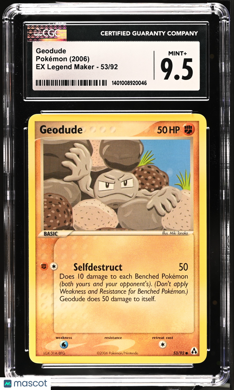 2006 Pokemon EX Legend Maker Geodude #53/92 CGC 9.5 MINT - Graded TCG/CCG