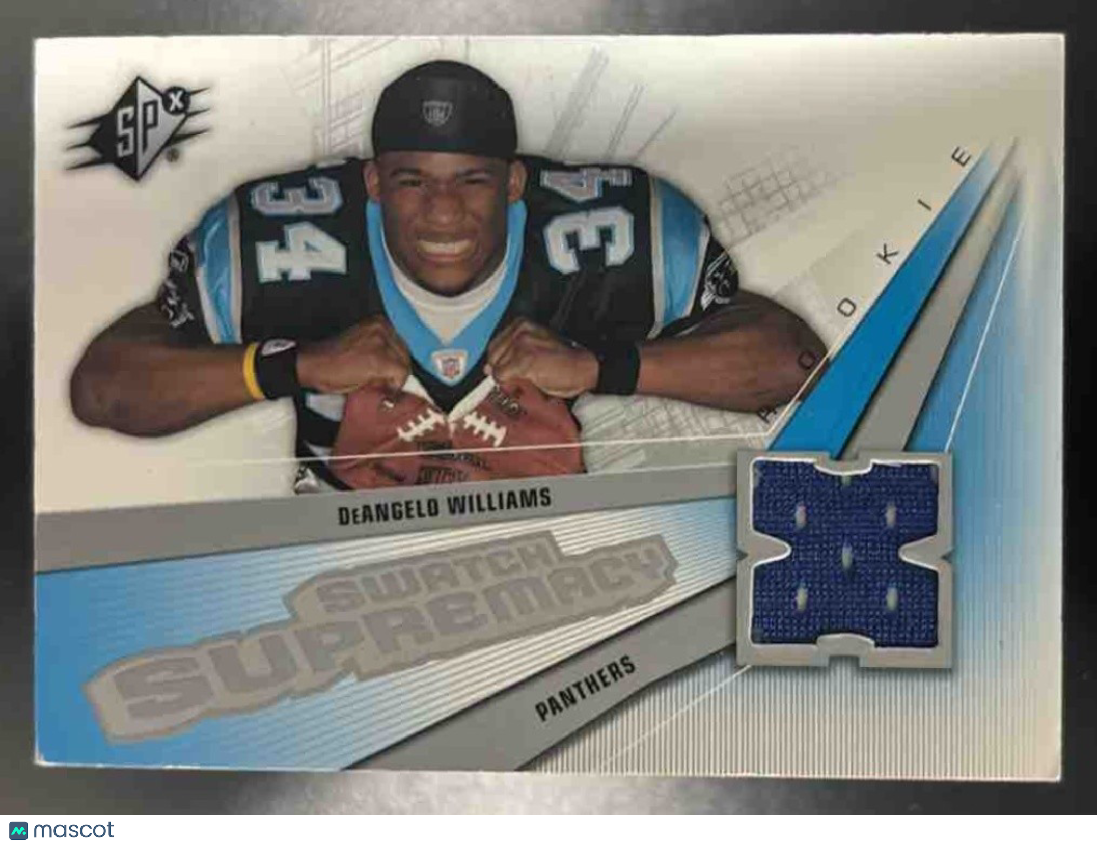 2006 SPx DeAngelo Williams Rookie Swatch Supremacy MEM RC Carolina Panthers - Sports Cards