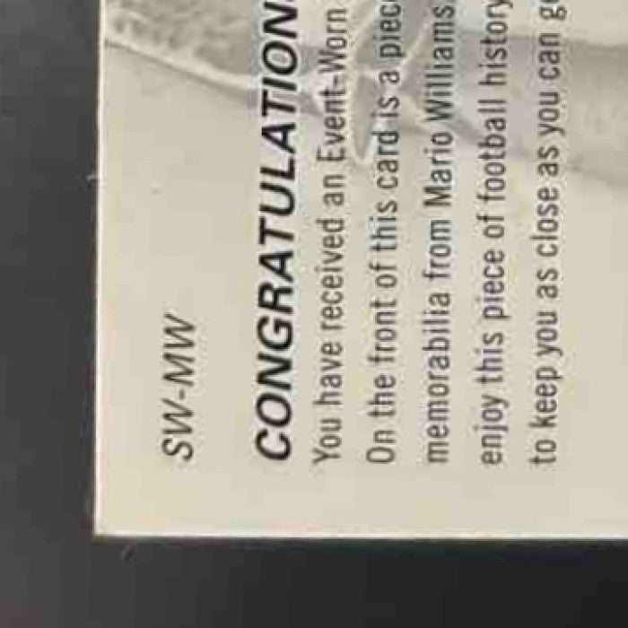 2006 SPx Mario Williams Rookie Swatch Supremacy MEM RC Houston Texans - Sports Cards