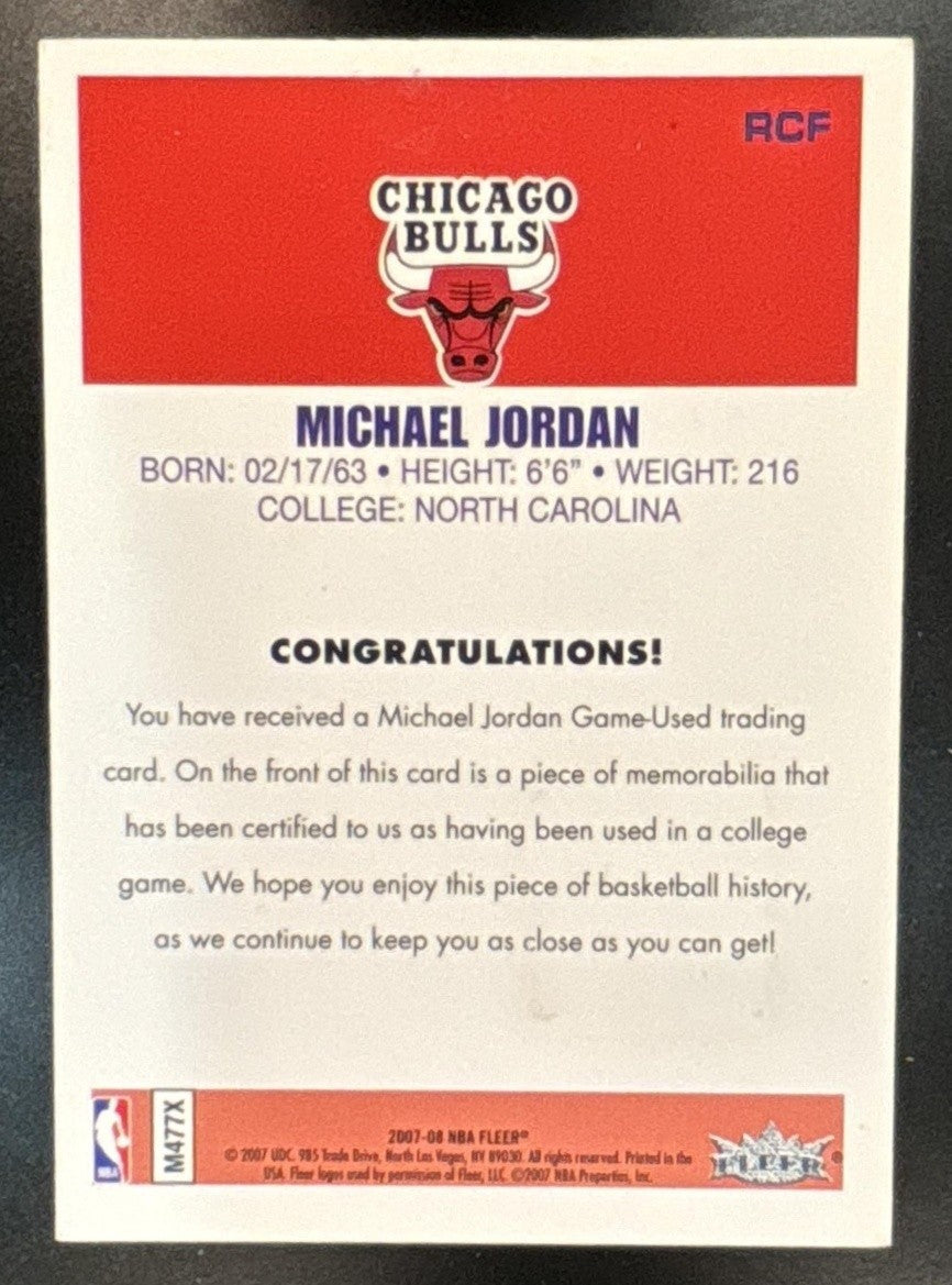 2007-08 Fleer Michael Jordan Rookie Reprint Game Used Floor Piece #RCF - Sports Cards