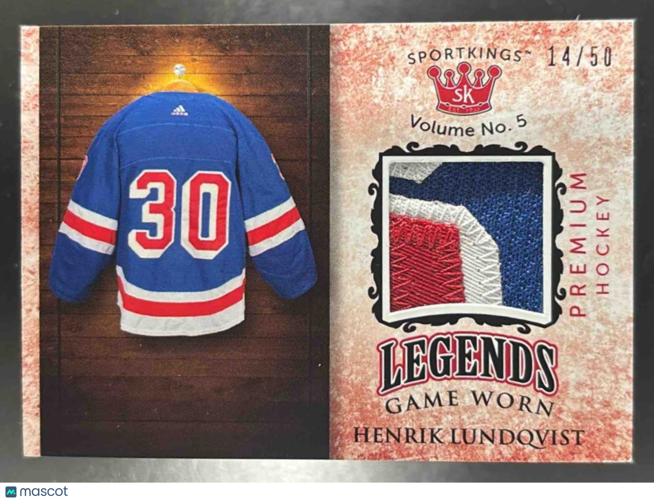 2007-08 Upper Deck Ultimate Collection Henrik Lundqvist Premium Swatches /50 - Sports Cards