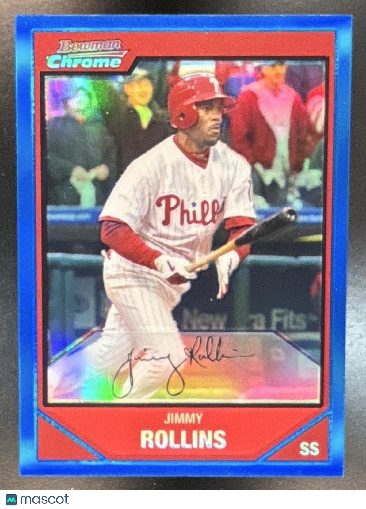 2007 Bowman Chrome Jimmy Rollins Blue Refractor /150 #170 Philadelphia Phillies - Sports Cards