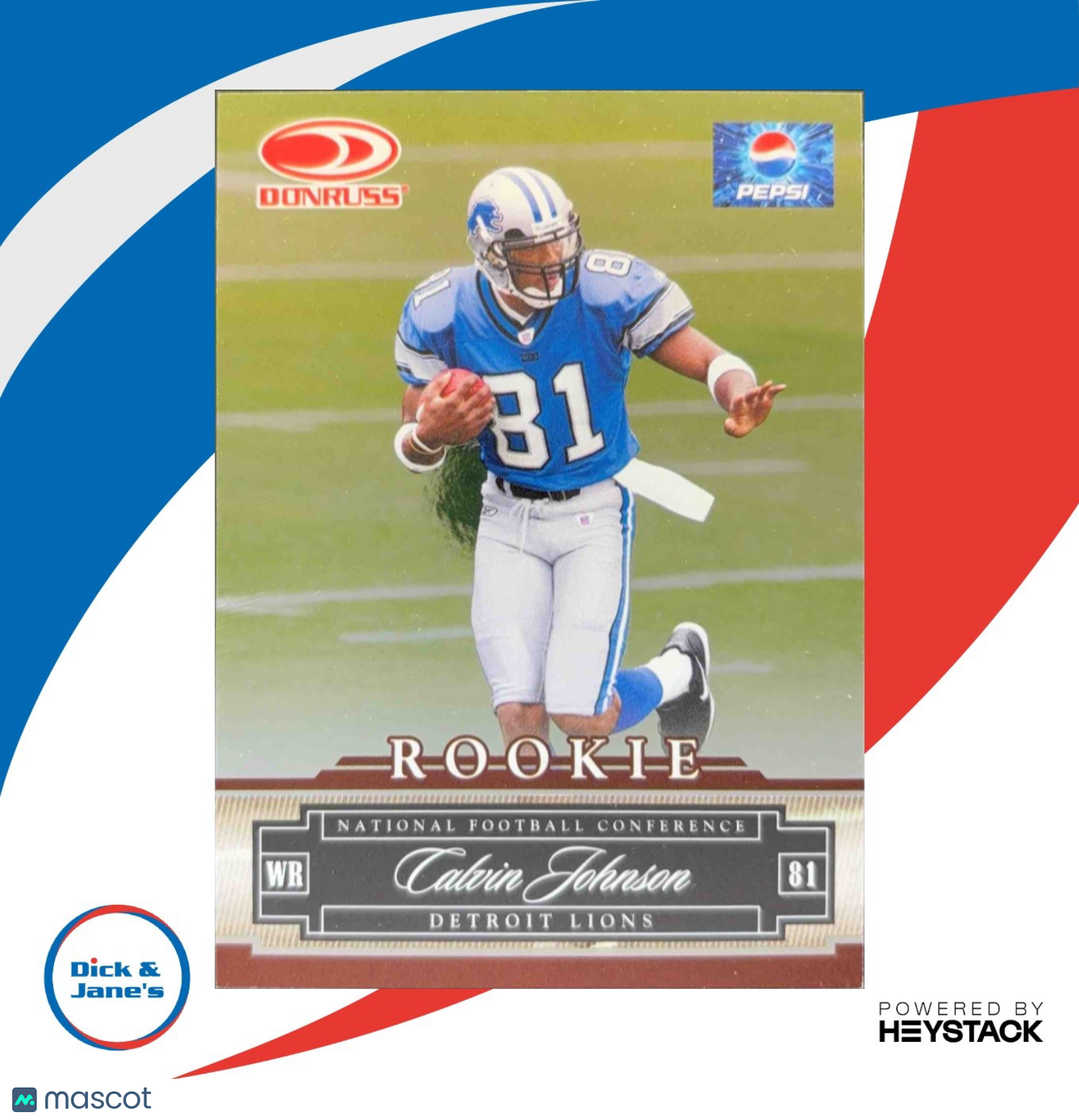 2007 Donruss Pepsi National Convention Calvin Johnson #4 RC Detroit Lions - Sports Cards