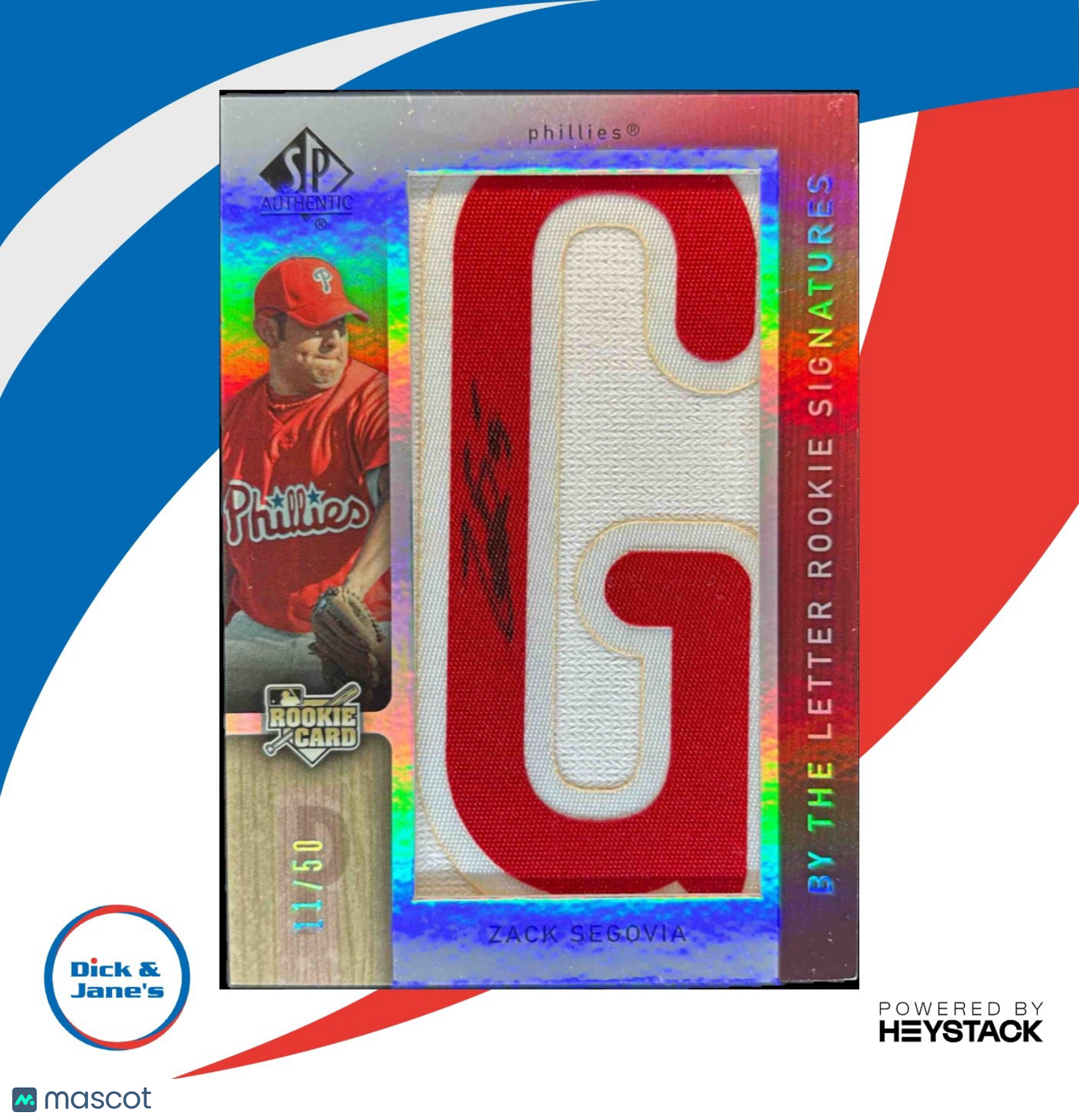 2007 SP Authentic Zack Segovia 11/50 #124 Auto RC Letter G Phillies - Sports Cards