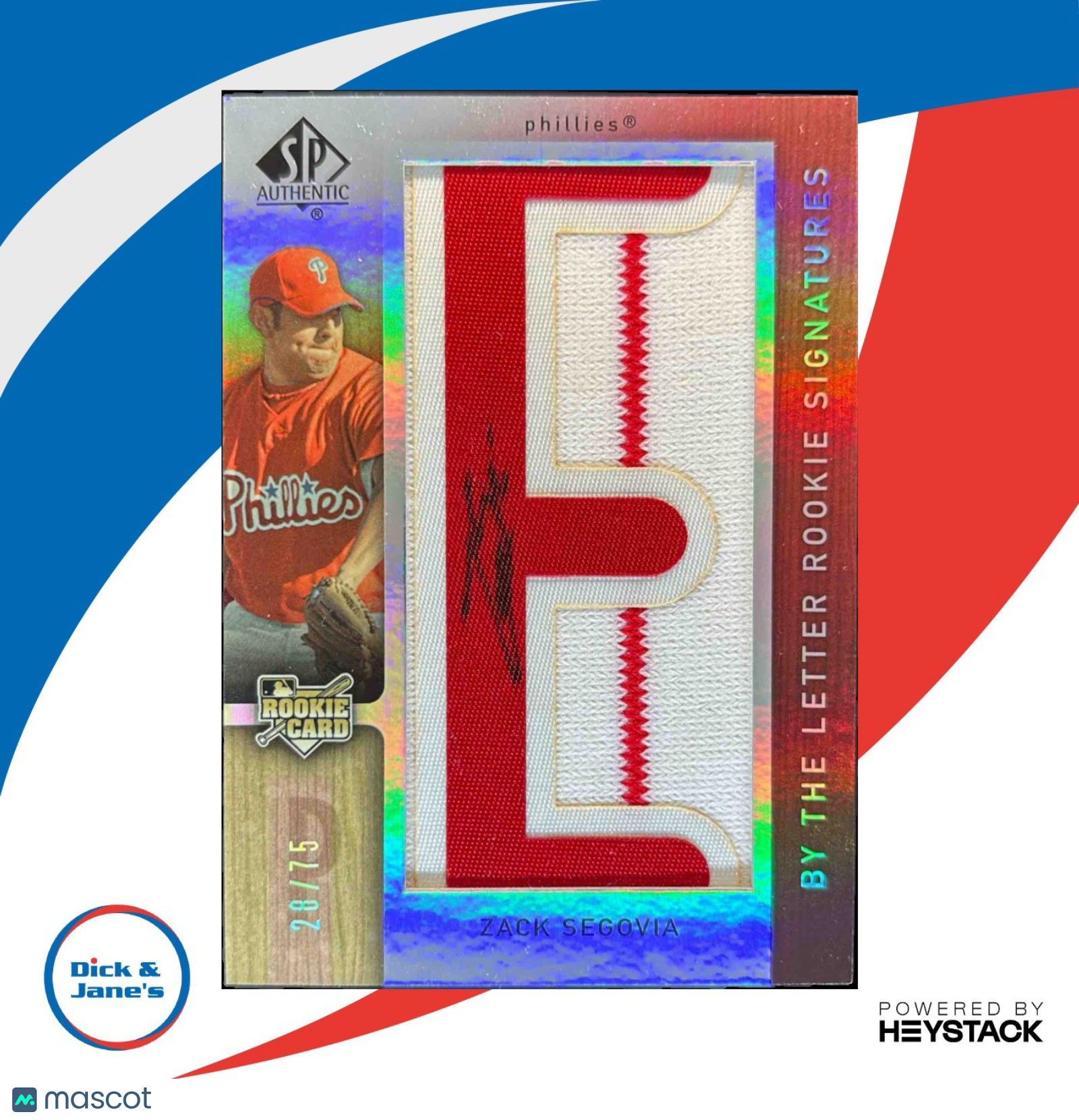 2007 SP Authentic Zack Segovia 28/75 #124 Auto RC Letter E Phillies - Sports Cards