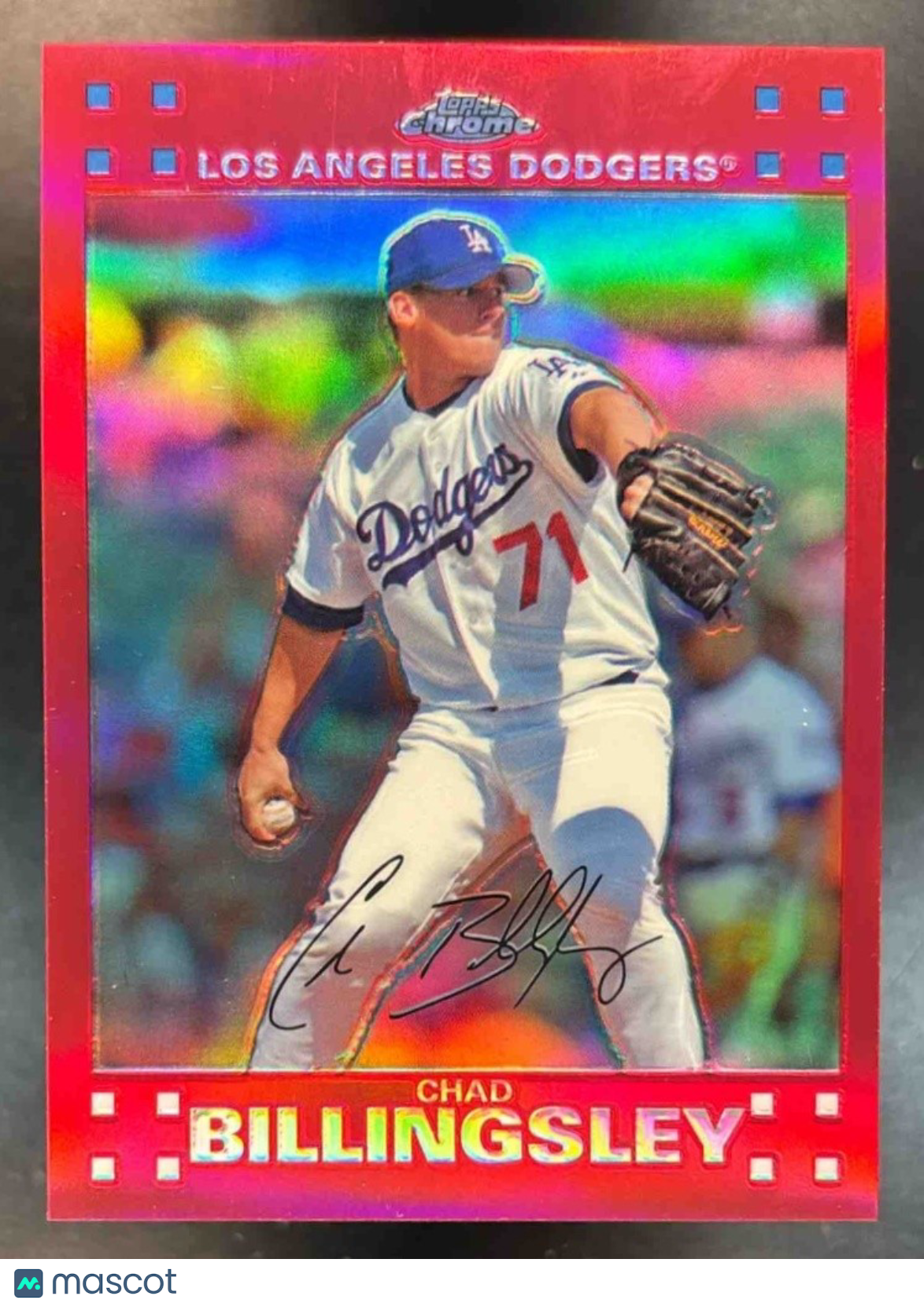 2007 Topps Chrome Chad Billingsley Red Refractor /99 #128 Los Angeles Dodgers - Sports Cards