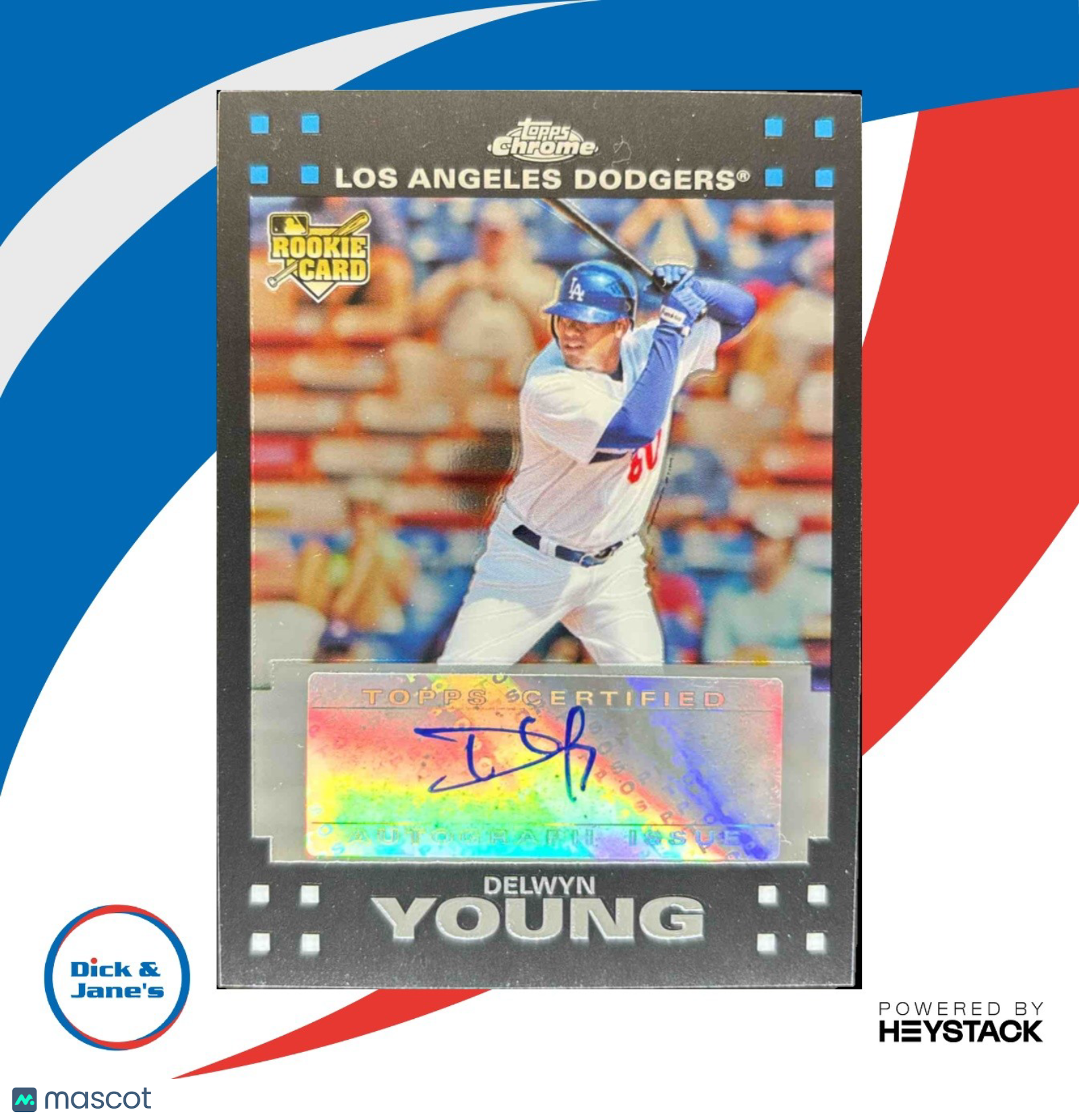 2007 Topps Chrome Delwyn Young #337 Auto Los Angeles Dodgers Rookie Card - Sports Cards
