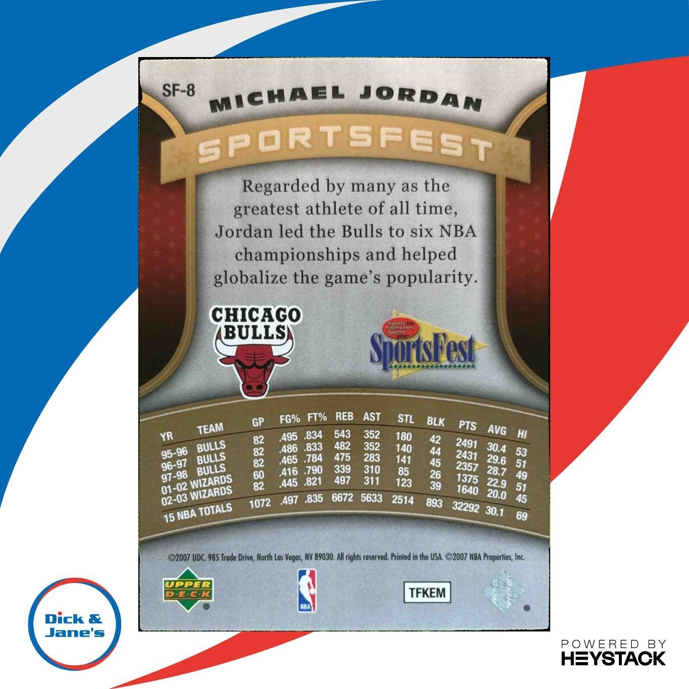 2007 Upper Deck SportsFest Michael Jordan #SF-8