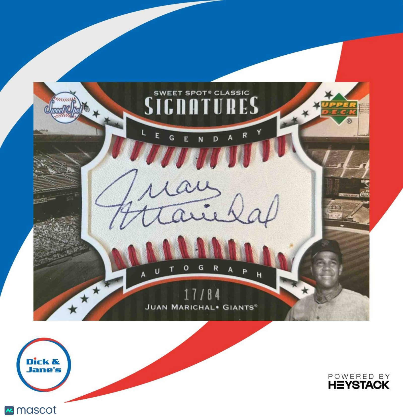 2007 Upper Deck Sweet Spot Classic Juan Marichal Signatures Blue Ink /199 Auto - Sports Cards