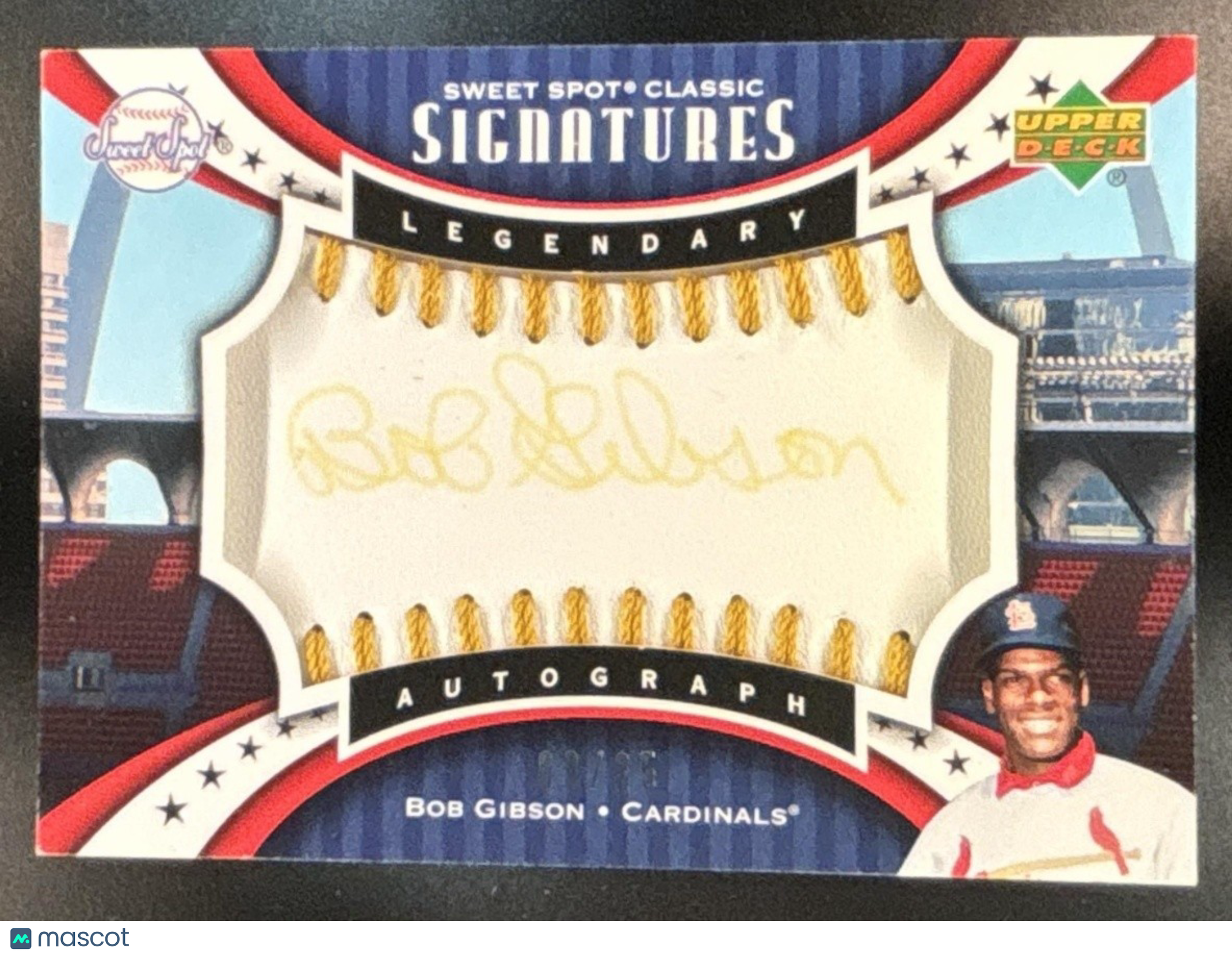 2007 Upper Deck Sweet Spot Classic Signatures Ball Auto Yellow /25 Bob Gibson - Sports Cards