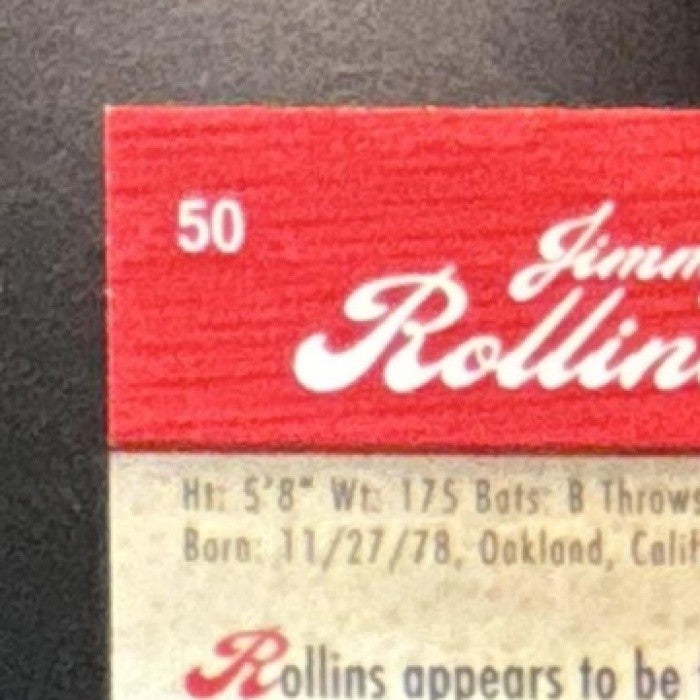 2007 Upper Deck Sweet Spot Jimmy Rollins /850 #50 Philadelphia Phillies - Sports Cards