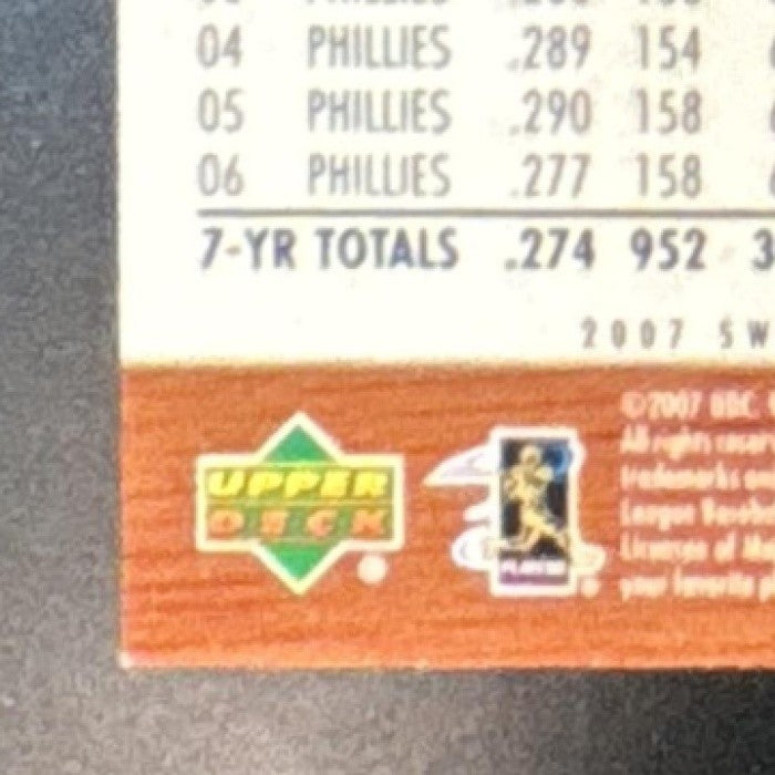 2007 Upper Deck Sweet Spot Jimmy Rollins /850 #50 Philadelphia Phillies - Sports Cards