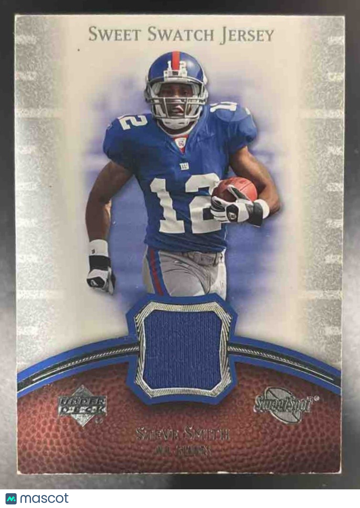 2007 Upper Deck Sweet Spot Steve Smith Swatch Jersey RC New York Giants - Sports Cards