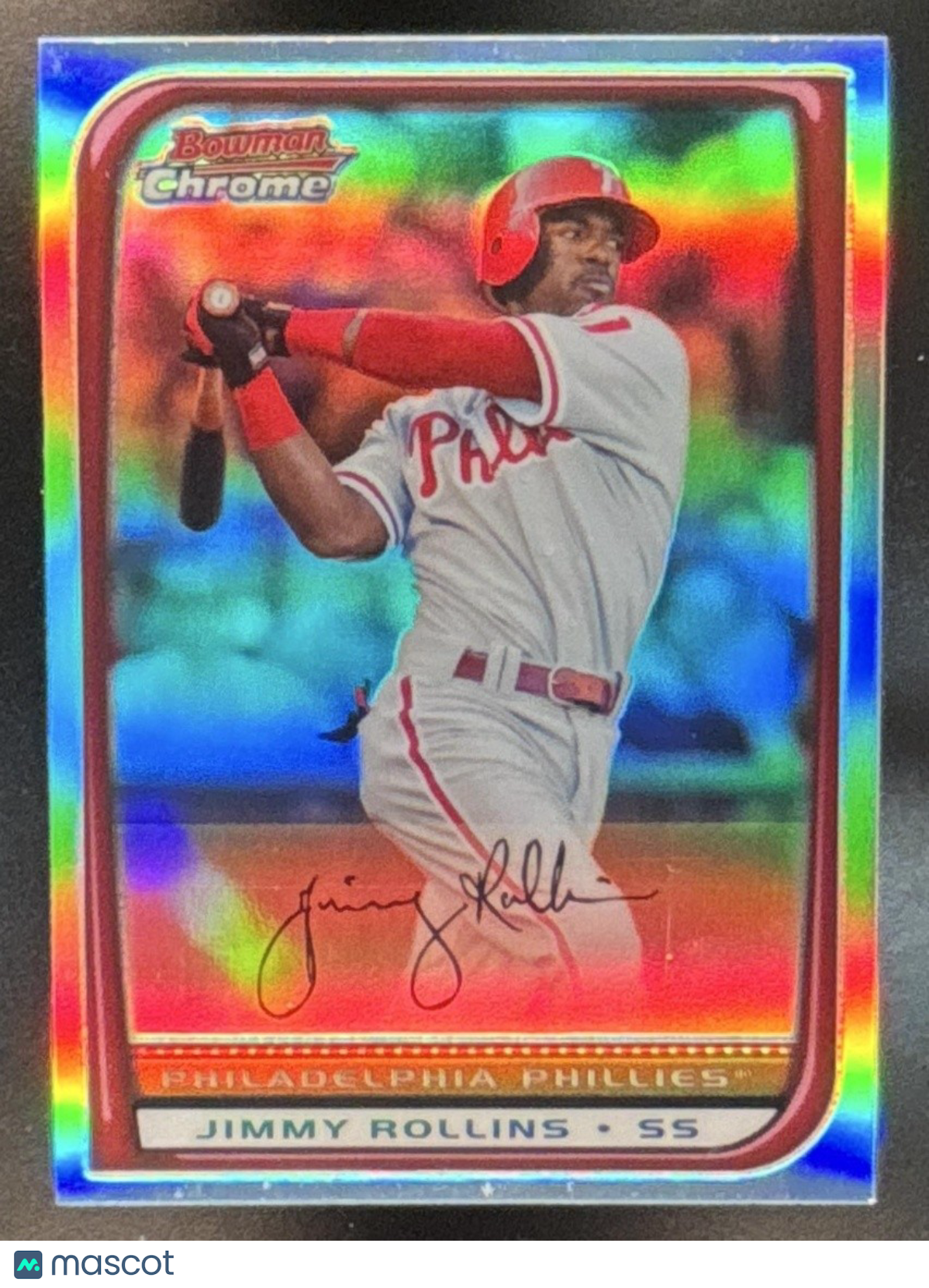 2008 Bowman Chrome Jimmy Rollins Refractor #67 Philadelphia Phillies - Sports Cards