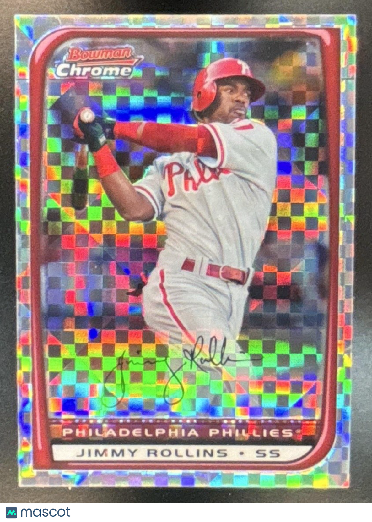 2008 Bowman Chrome Jimmy Rollins X Fractors /250 #67 Philadelphia Phillies - Sports Cards