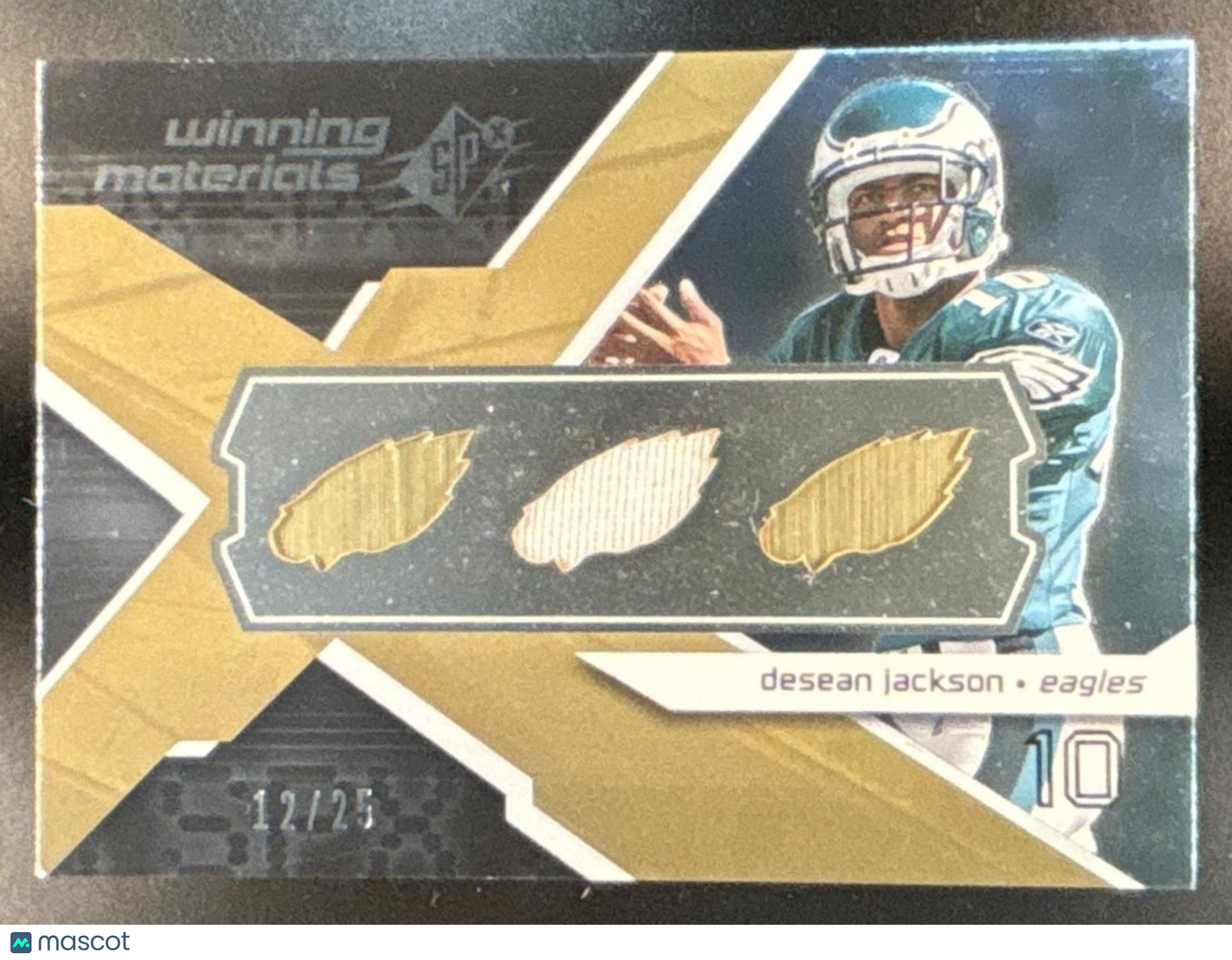 2008 SPx DeSean Jackson Winning Materials Team Logo /25 MEM RC Eagles - Sports Cards
