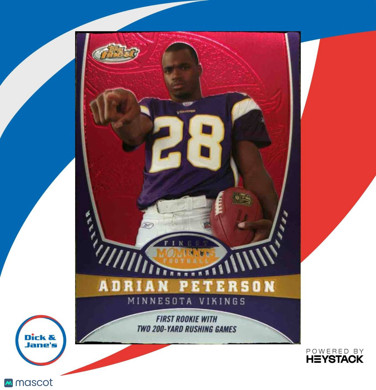 2008 Topps Finest Adrian Peterson Moments /629 #AP10 Minnesota Vikings - Sports Cards