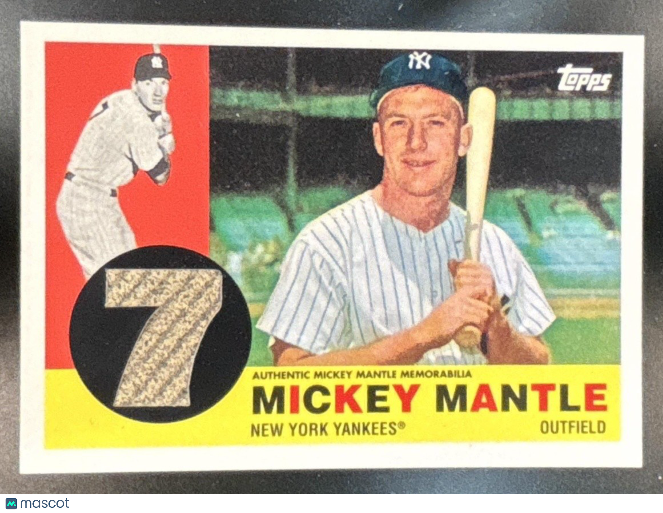 2008 Topps Mickey Mantle Relics #MMR60 MEM New York Yankees - Sports Cards