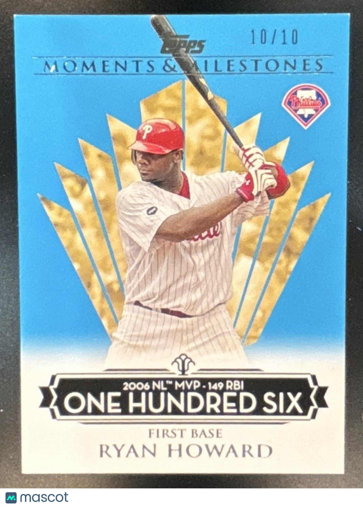 2008 Topps Moments & Milestones Ryan Howard 10/10 #28 Philadelphia Phillies - Sports Cards