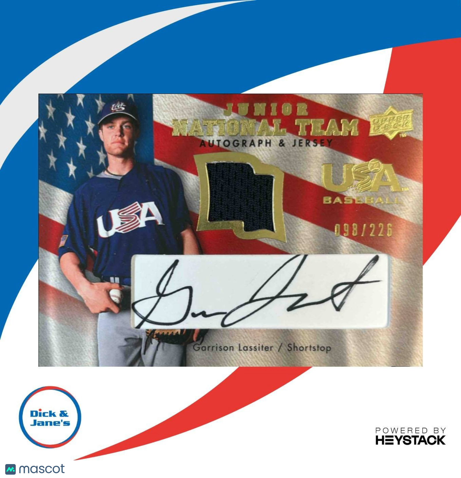 2008 Upper Deck Garrison Lassiter USA National Team Jersey Auto Black /226 - Sports Cards