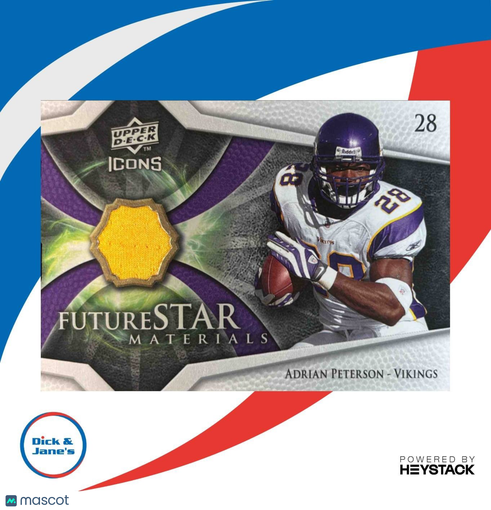 2008 Upper Deck Icons Adrian Peterson Future Stars Materials Minnesota Vikings - Sports Cards