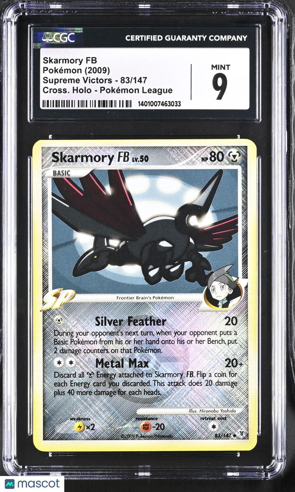 2009 Pokemon Supreme Victors Skarmory FB #83/147 CGC 9 MINT - Graded TCG/CCG