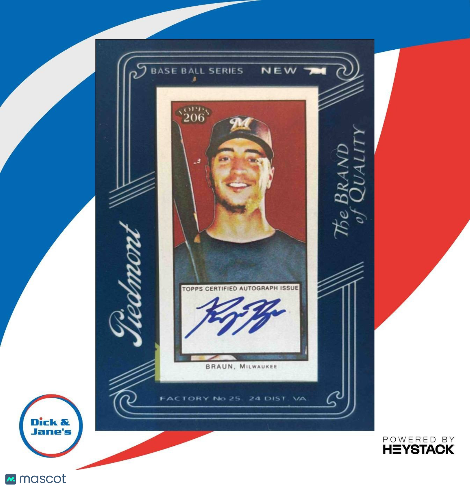 2009 Topps 206 Ryan Braun Mini Framed Auto #FMA-10 Milwaukee Brewers - Sports Cards