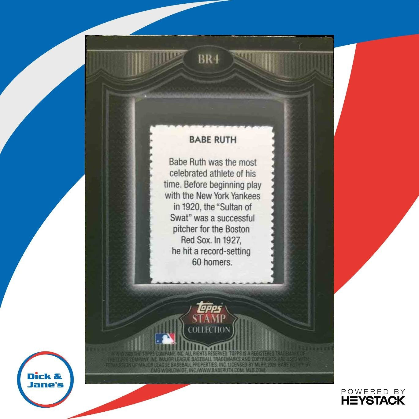 2009 Topps Babe Ruth Legends of the Game Framed Stamps /90 #BR4 New York Yankees - Sports Cards