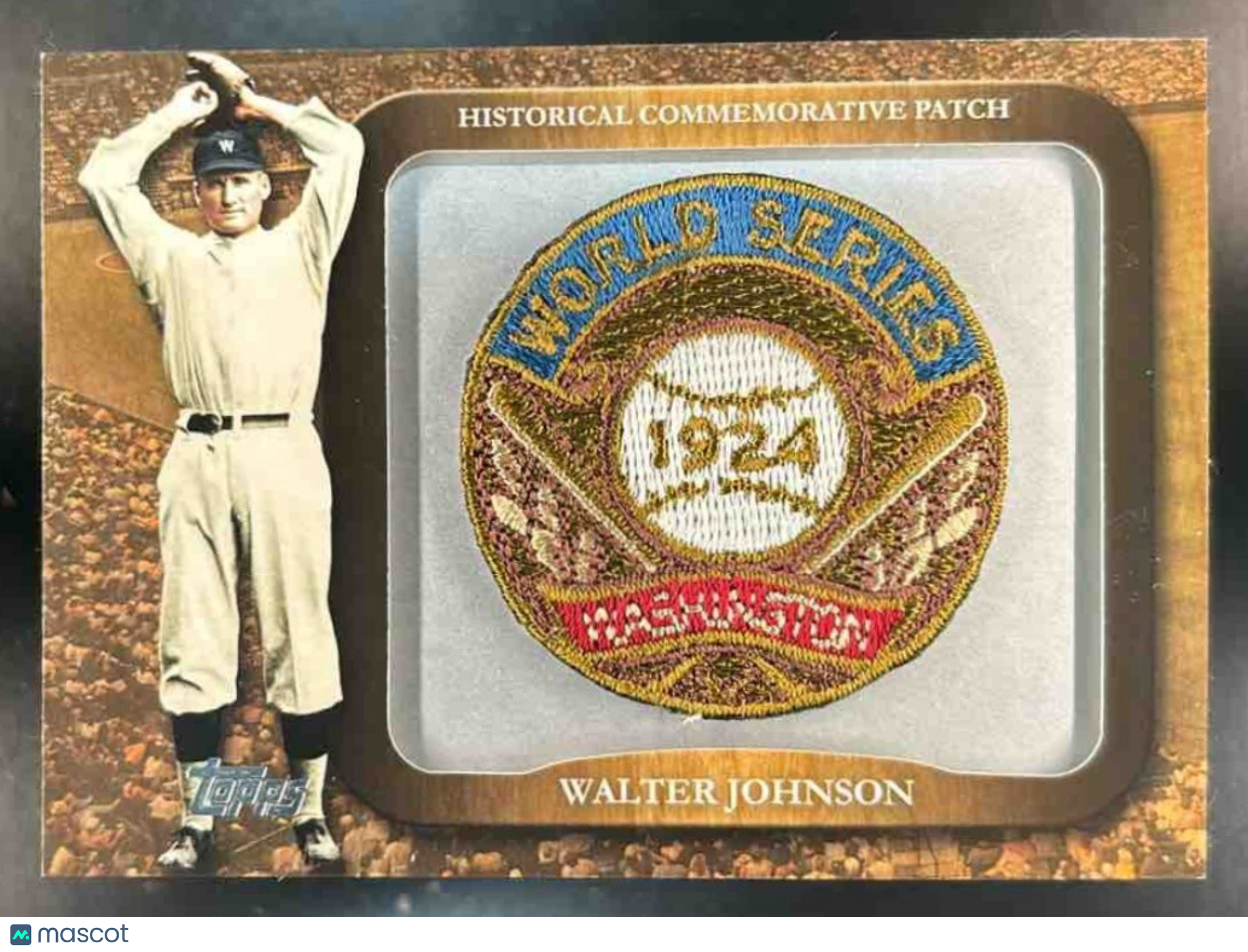 2009 Topps Walter Johnson 1924 World Series Legends Commemorative Patch Senators - Sports Cards