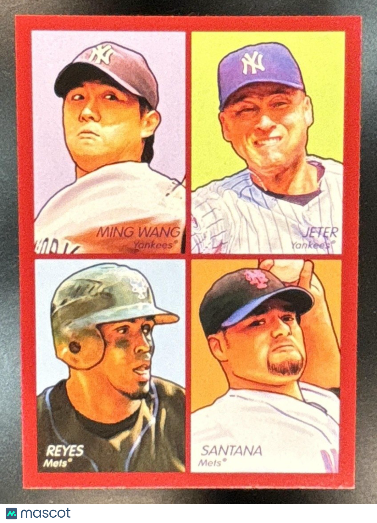 2009 UD Goudey Chien-Ming Wang Derek Jeter Johan Santana Jose Reyes 4 in 1 Red - Sports Cards