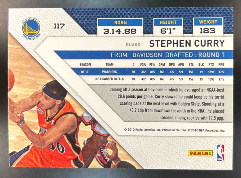 2010-11 Panini Threads Stephen Curry #117 Golden State Warriors - Sports Cards