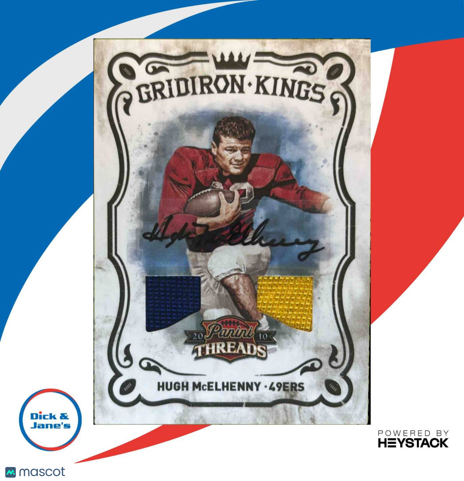2010 Panini Threads Hugh McElhenny Gridiron Kings Materials Auto /25 #46 49ers - Sports Cards