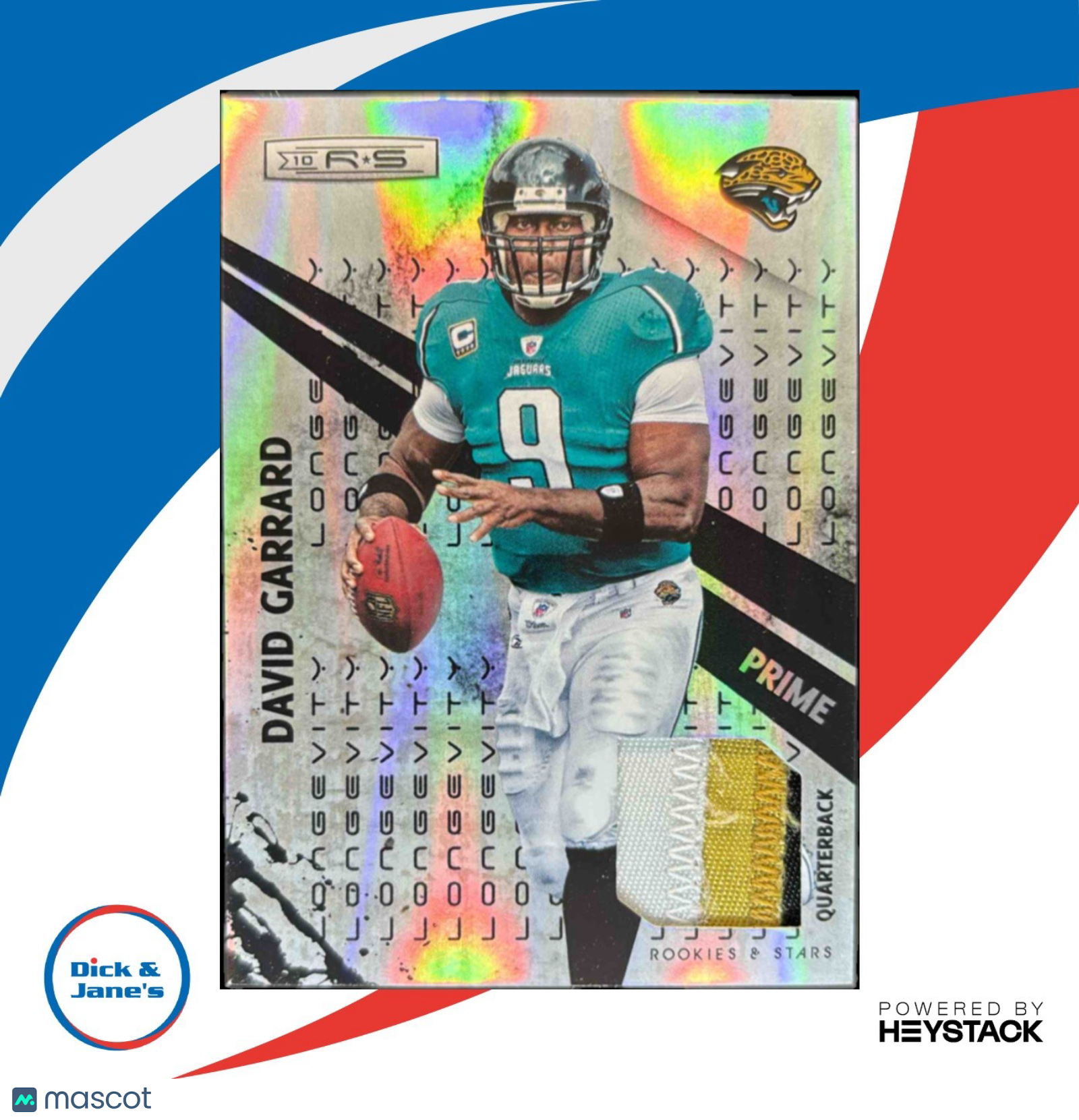 2010 Rookies & Stars David Garrard Materials Black Prime Longevity 9/25 Jaguars - Sports Cards
