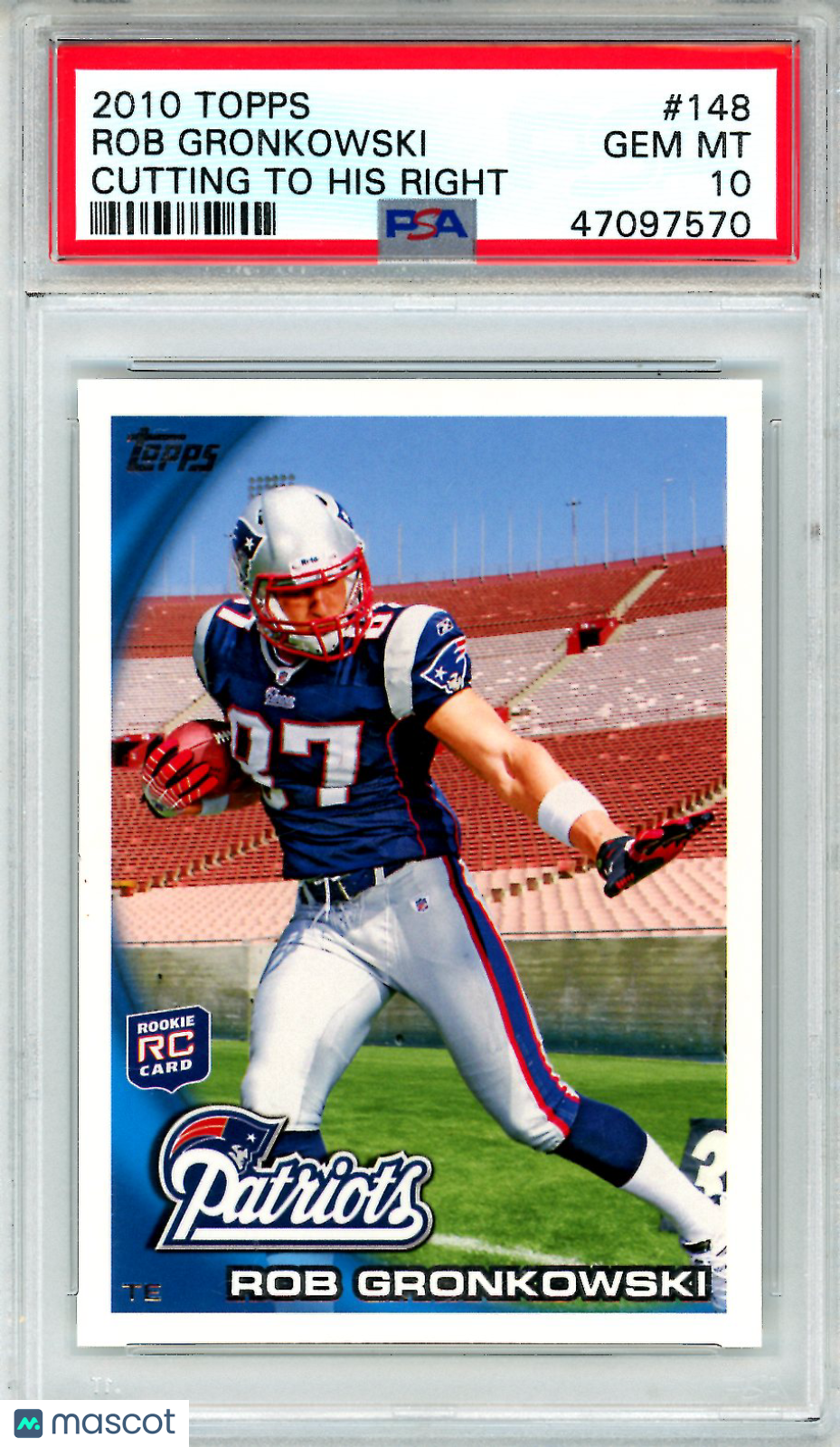 2010 Topps Rob Gronkowski Rookie #148 PSA 10 GEM MINT New England Patriots - Graded Sports Cards