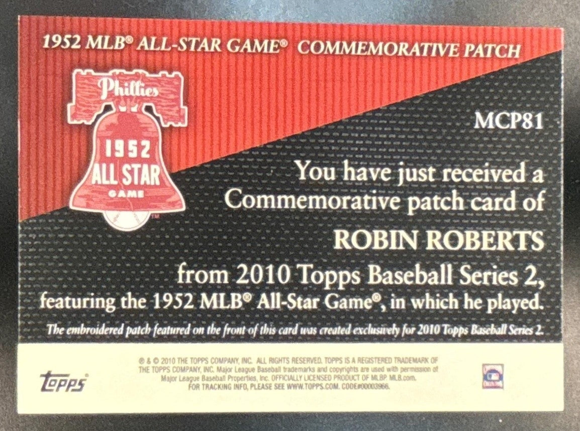 2010 Topps Robin Roberts Manufactured Commemorative Patch #MCP81 Phillies - Sports Cards