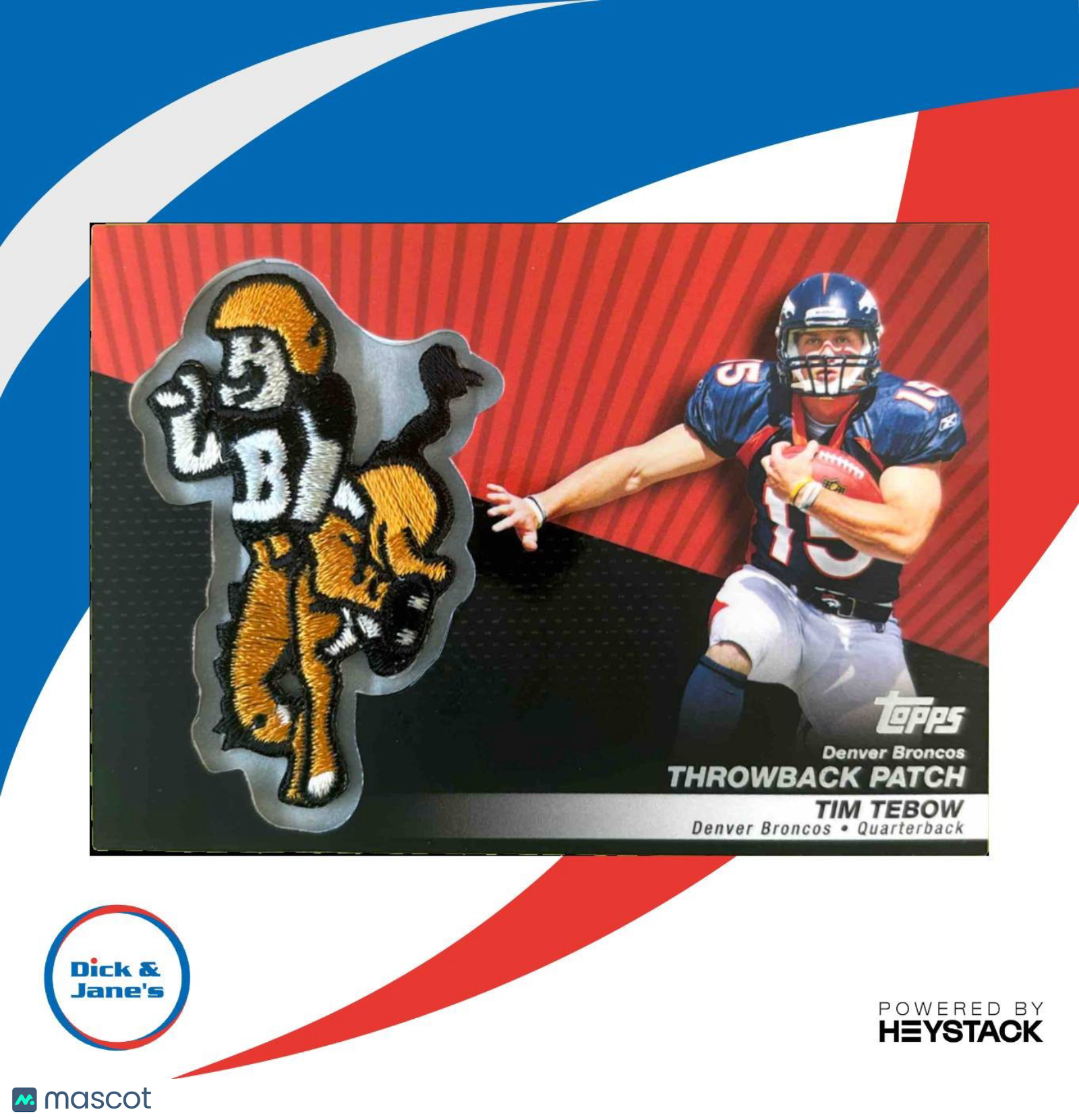2010 Topps Tim Tebow Throwback Patch #LPC-36 RC Denver Broncos - Sports Cards
