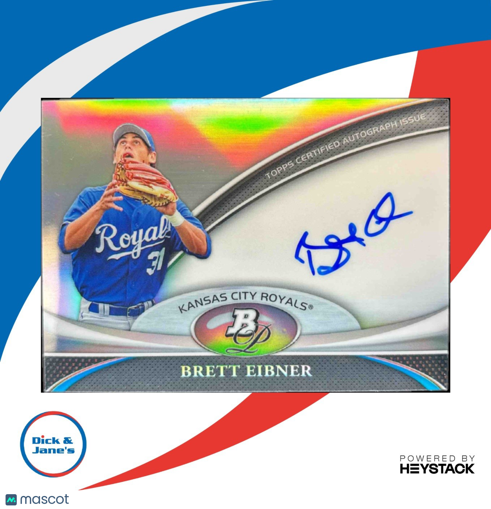 2011 Bowman Platinum Brett Eibner Prospect Auto Refractor Kansas City Royals - Sports Cards